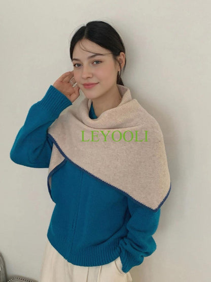 Handmade 100% Wool Almond Beige Shawl Wrap | Minimalist Neutral Triangular Scarf | Soft Warm Winter Shoulder Wrap | Elegant Gift for Her