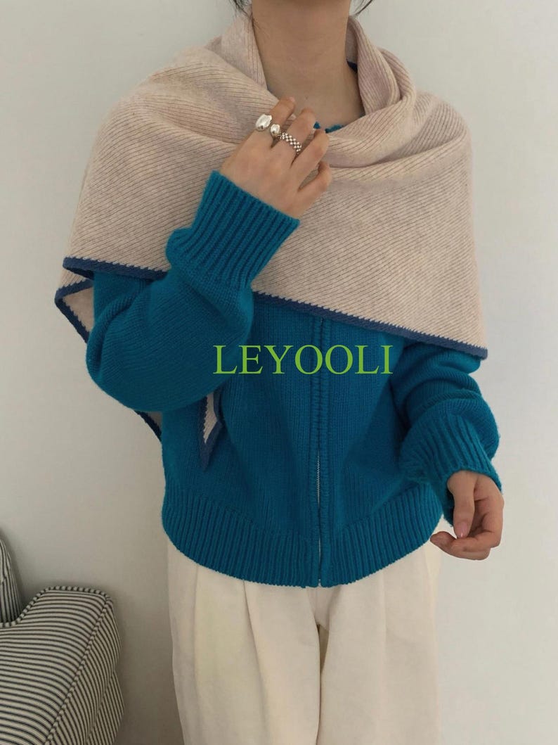 Handmade 100% Wool Almond Beige Shawl Wrap | Minimalist Neutral Triangular Scarf | Soft Warm Winter Shoulder Wrap | Elegant Gift for Her